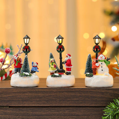 Christmas Country Scene Table Decoration Cute Christmas Statue With Led Lights Cute Interior Christ 4