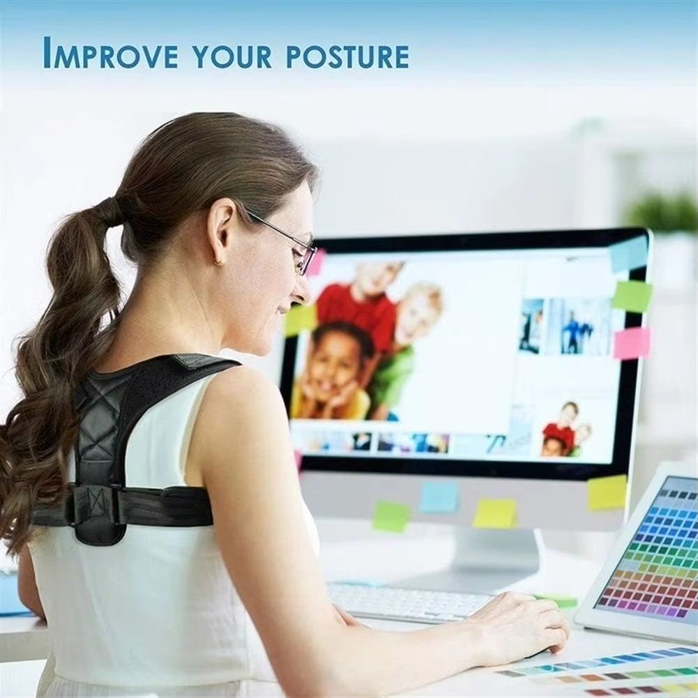 Premium Posture Pro Adjustable Back  Shoulder Support Belt  Clavicle  Spine Alignment 1