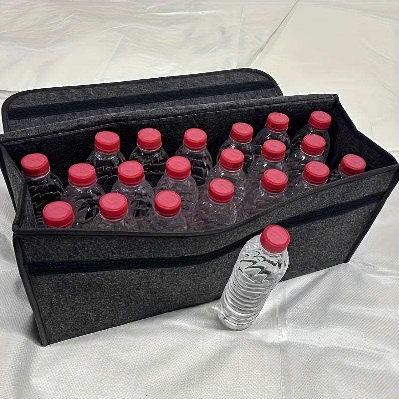 Foldable Car Trunk Storage Box With Compartments And Handle Durable Fabric Bag For SUVs Sedans Truc 3