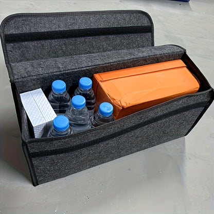 Foldable Car Trunk Storage Box With Compartments And Handle Durable Fabric Bag For SUVs Sedans Truc 2