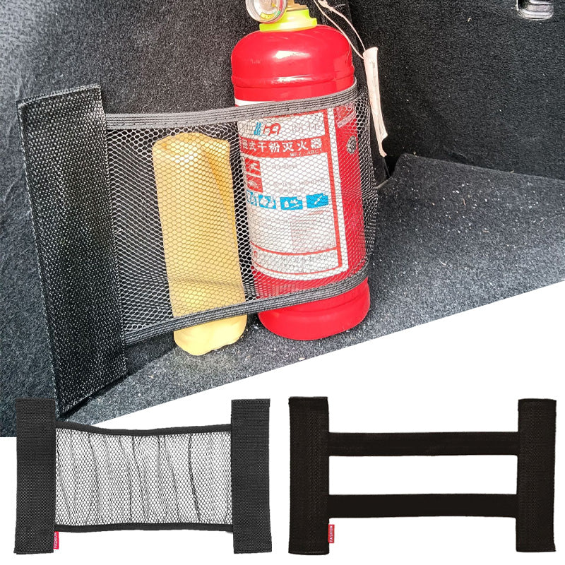 Car Interior Organizer, Rear Trunk Elastic Mesh Fixed Straps, Seat Back Storage Net Car Accessory
