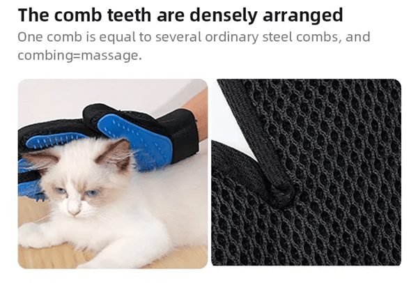 FurEase Pet Grooming Glove for Cats and Dogs – Gentle Silicone Hair Remover and Massaging Brush