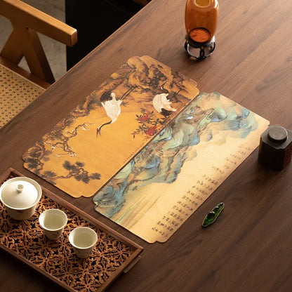Fragrant Cloud Yarn Tea Mat Double Sided Heat Insulation Tablecloth Rectangular Dry Brew Cloth For  1