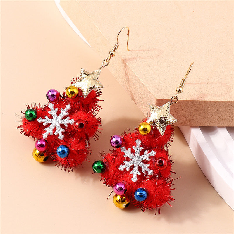 Newest Jewelry Accessories, Lucky Star Pine Tree Earrings, Fashion Christmas Tree Earrings, For Women and Girls