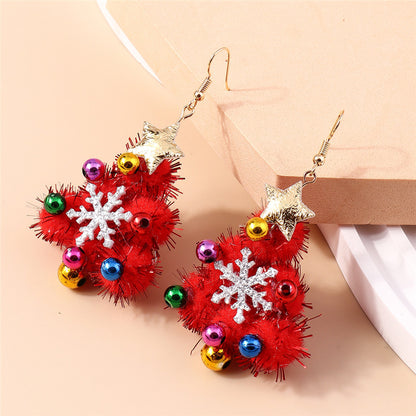 Newest Jewelry Accessories, Lucky Star Pine Tree Earrings, Fashion Christmas Tree Earrings, For Women and Girls