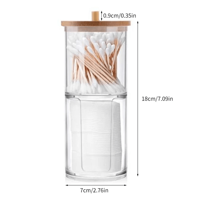 VanityOrganize 2in1 Cotton Swab And Makeup Pad Storage Box  Cosmetic Organizer Dual Compartment 4