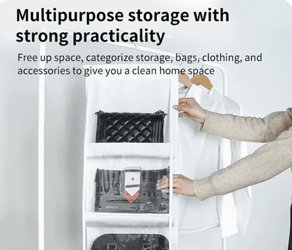 ClosetWise 6Pocket Foldable Handbag Hanging Organizer  Handbag Storage Solution For Closet And Bedr 3