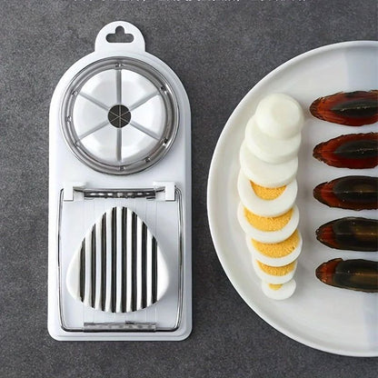 Multifunctional Egg Slicer Stainless Steel Two In One Egg Cutter Kitchen Gadget 2
