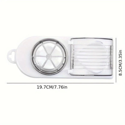 Multifunctional Egg Slicer Stainless Steel Two In One Egg Cutter Kitchen Gadget 5