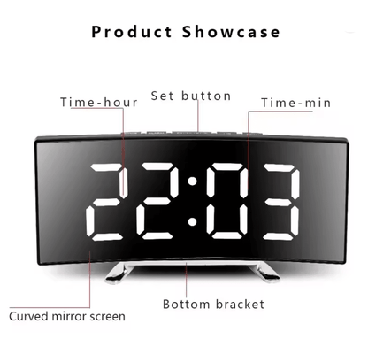 LumiCurve LED Mirror Alarm Clock 1