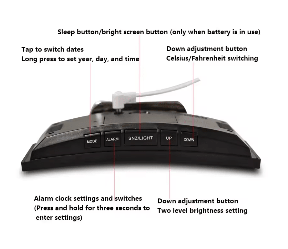 LumiCurve LED Mirror Alarm Clock 2
