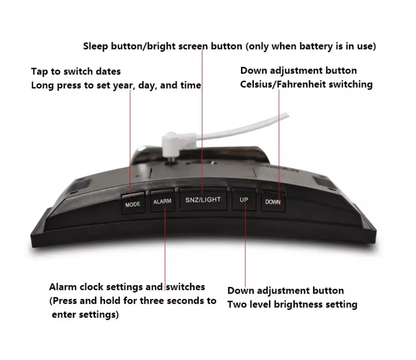 LumiCurve LED Mirror Alarm Clock 2