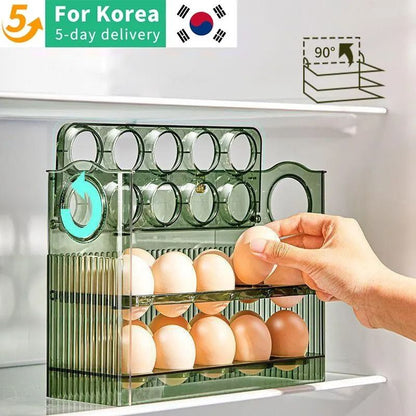 Kitchen Large Capacity Egg Fridge Storage Box Portable Multi Layer Egg Tray Organizer