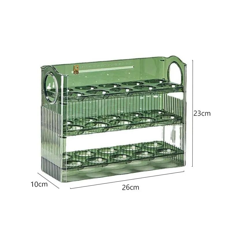 Kitchen Large Capacity Egg Fridge Storage Box Portable Multi Layer Egg Tray Organizer 4
