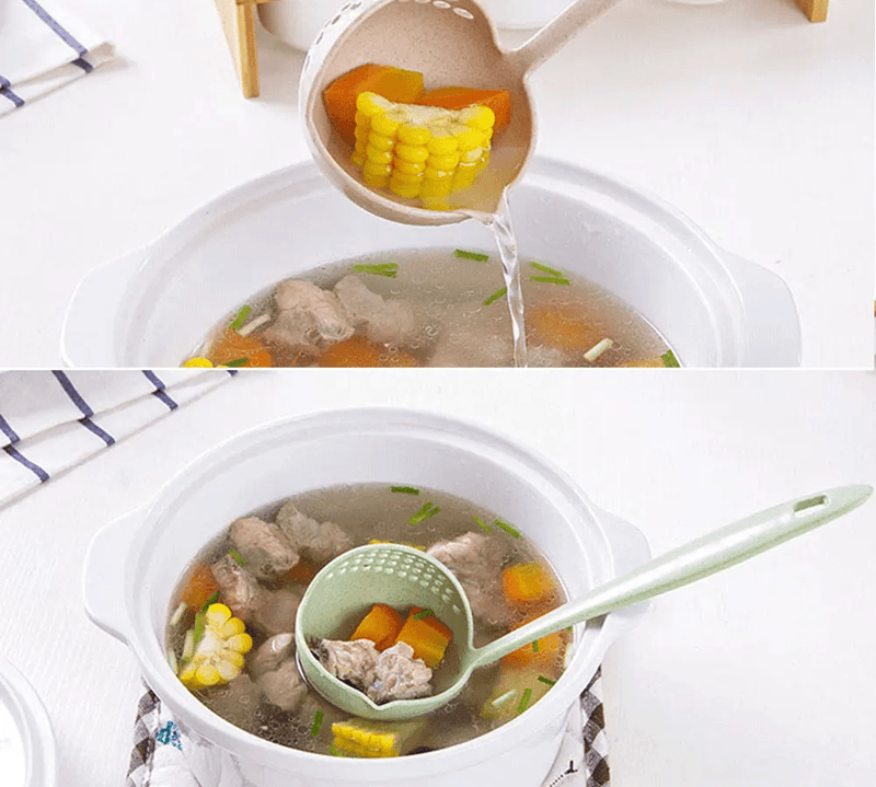 DualServe 2 In 1 Kitchen Colander Spoon  Long Handle Hot Pot Strainer And Serving Ladle 1