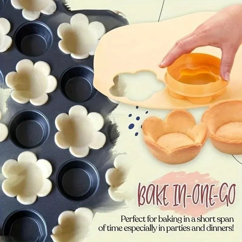 Pastry Dough Tamper Set Flower Shaped Cutter Cake Mold 3