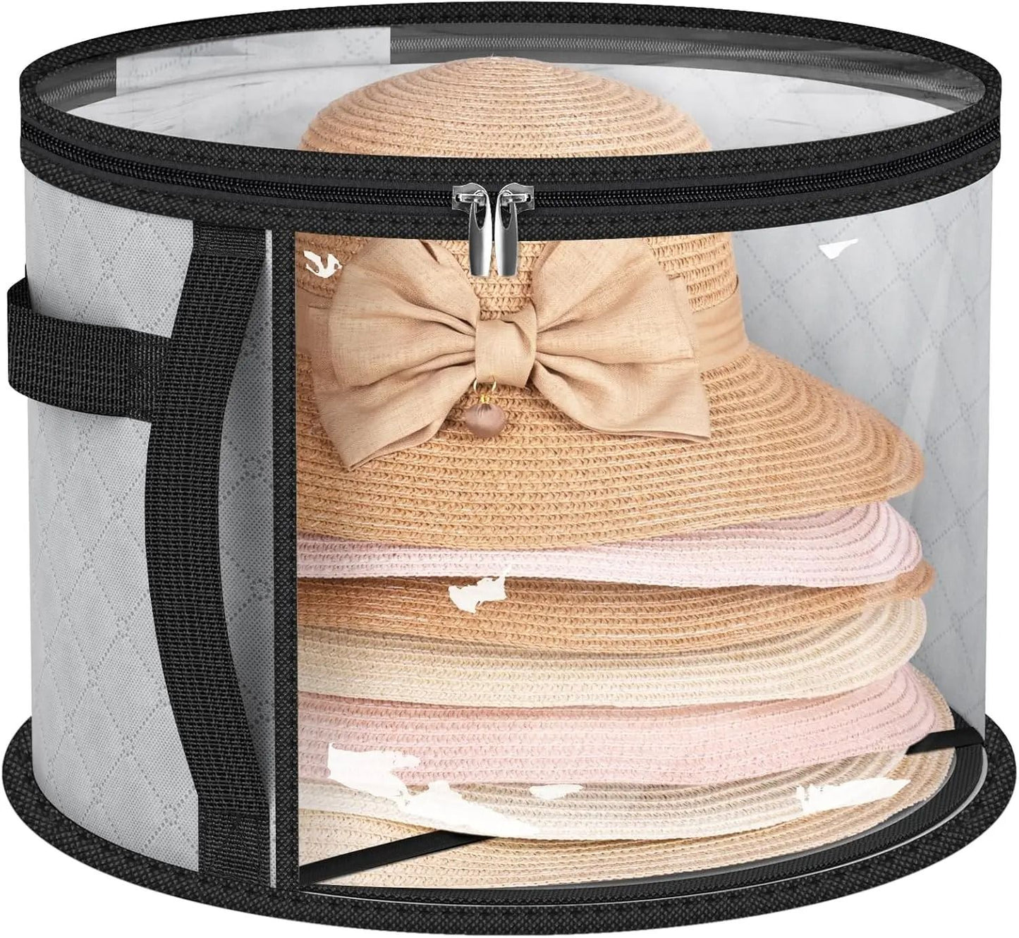 Foldable Hat Storage Box Large Capacity Organizer With Clear Window And Zipper Closure 8