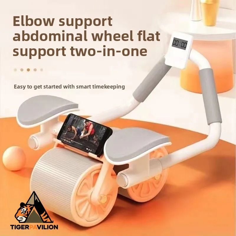 Digital Automatic Rebound Abdominal Roller With Timer Elbow Support And Knee Pads 2