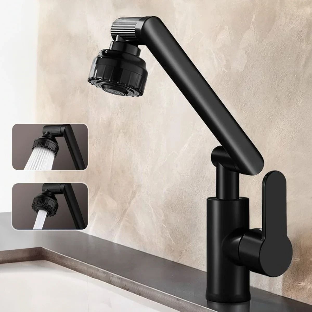 Rotating DualMode Hot And Cold Faucet  Adjustable Mechanical Arm Kitchen And Bathroom Basin Tap 9