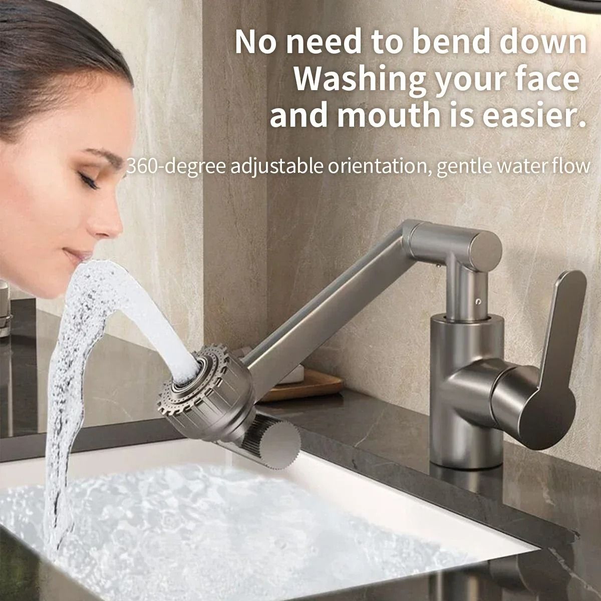 Rotating DualMode Hot And Cold Faucet  Adjustable Mechanical Arm Kitchen And Bathroom Basin Tap 2