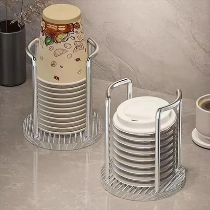 Luxury Disposable Cup Storage Holder  Water And Tea Cup Organizer Rack With Long Stick Display Stan 1