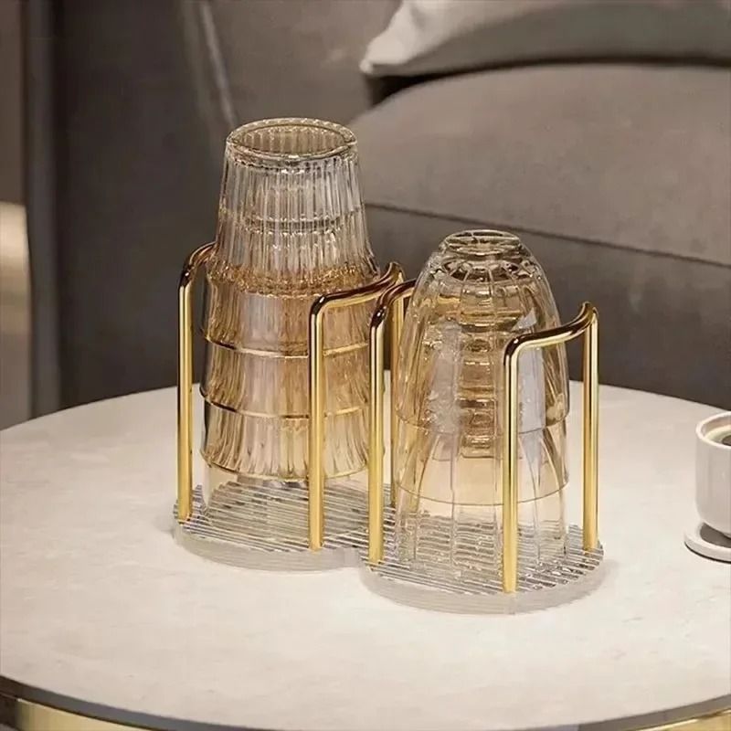 Luxury Disposable Cup Storage Holder  Water And Tea Cup Organizer Rack With Long Stick Display Stan 3