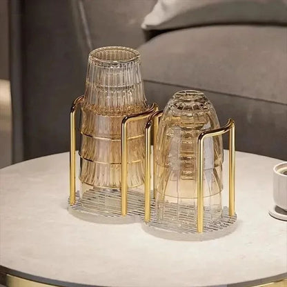 Luxury Disposable Cup Storage Holder  Water And Tea Cup Organizer Rack With Long Stick Display Stan 3