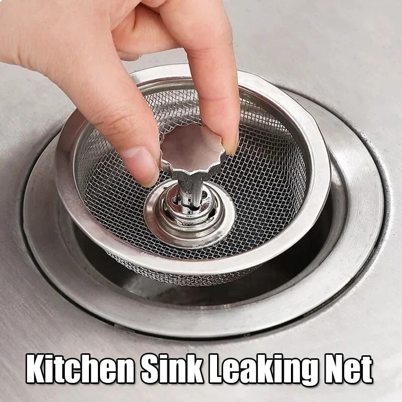Stainless Steel Sink Filter Stopper – 2-in-1 Drain Strainer Plug with Handle for Kitchen and Washbasin