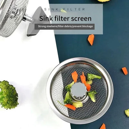 Stainless Steel Sink Filter Stopper  2in1 Drain Strainer Plug With Handle For Kitchen And Washbasin 4