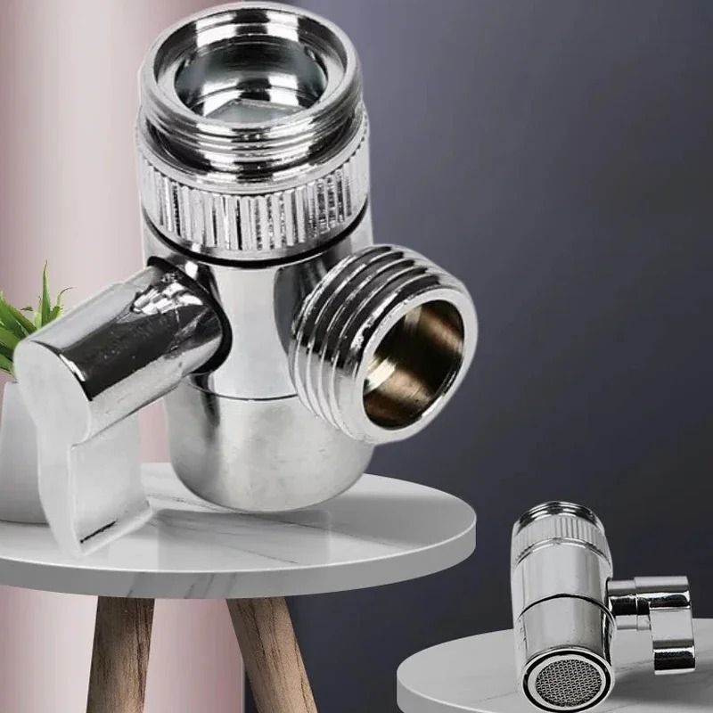 Sink Faucet Adapter Diverter Valve  Zinc Alloy Kitchen And Bathroom Splitter Connector For Showers  1