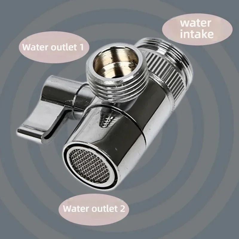 Sink Faucet Adapter Diverter Valve  Zinc Alloy Kitchen And Bathroom Splitter Connector For Showers  3