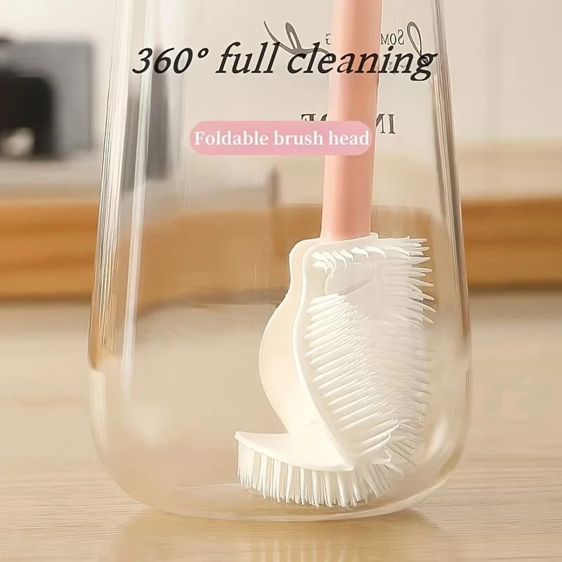 Foldable 360 Degree Comprehensive Cleaning Silicone Brush Long Handle