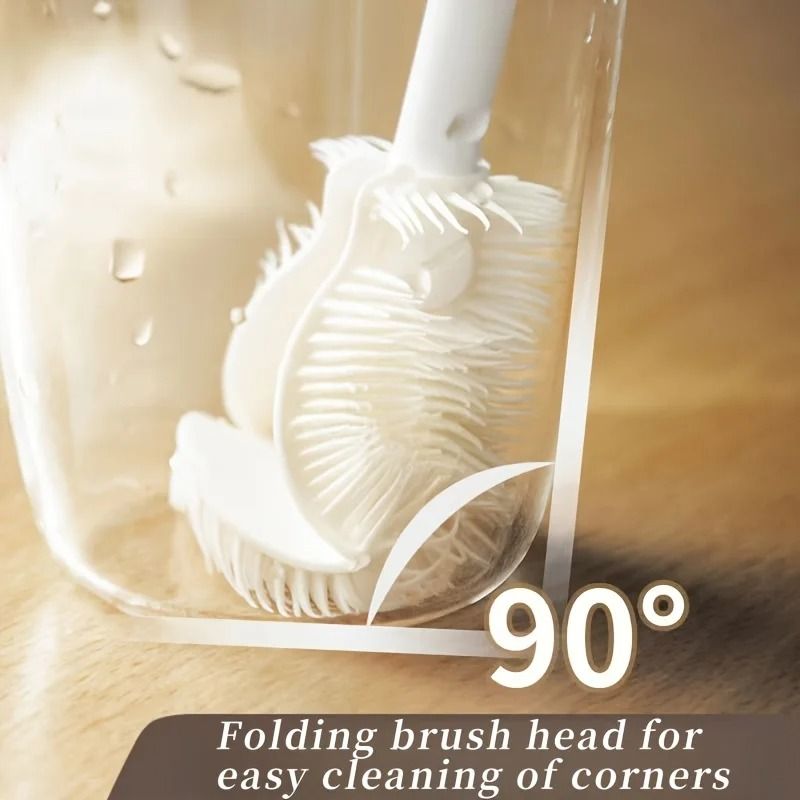 Foldable 360 Degree Comprehensive Cleaning Silicone Brush Long Handle 5