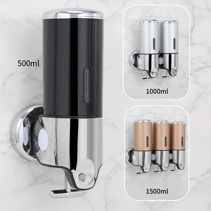 WallMounted Soap And Shampoo Dispenser  500ML Manual Press Bathroom Organizer With Single Double Or 1
