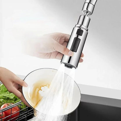 Universal 720 Degree Swivel Kitchen Faucet Sprayer Three Mode Adjustable Water Flow Tap Extender Wi 1
