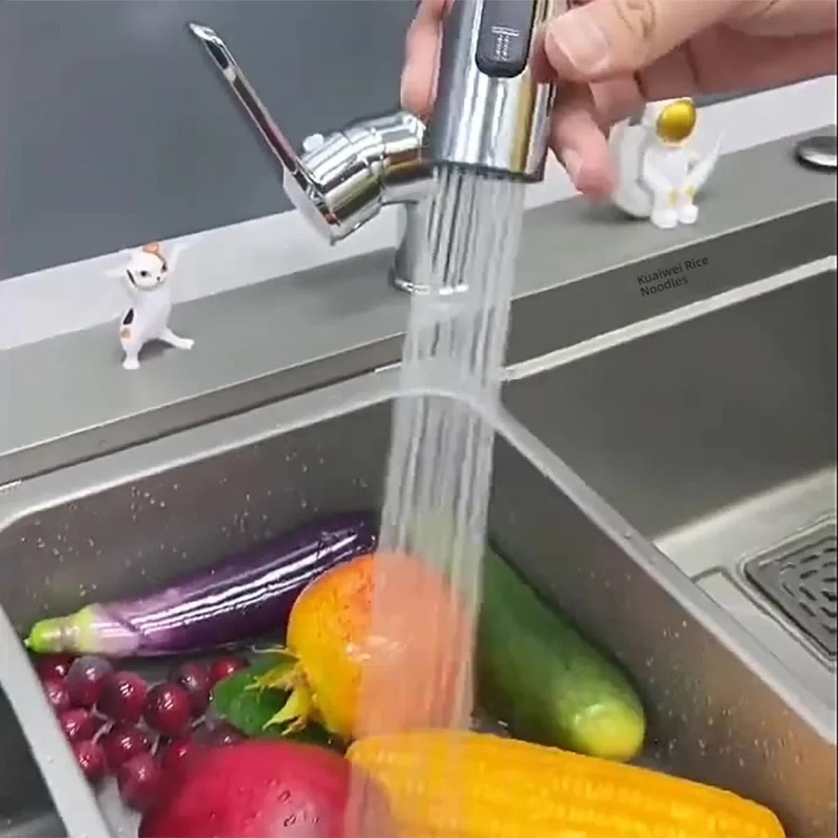 Universal 720 Degree Swivel Kitchen Faucet Sprayer Three Mode Adjustable Water Flow Tap Extender Wi 3