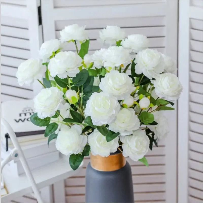 Long Stem Artificial Rose Bouquet Home Decoration Accessories Valentines Day Fake Flower Photo Props Wedding Holiday DIY