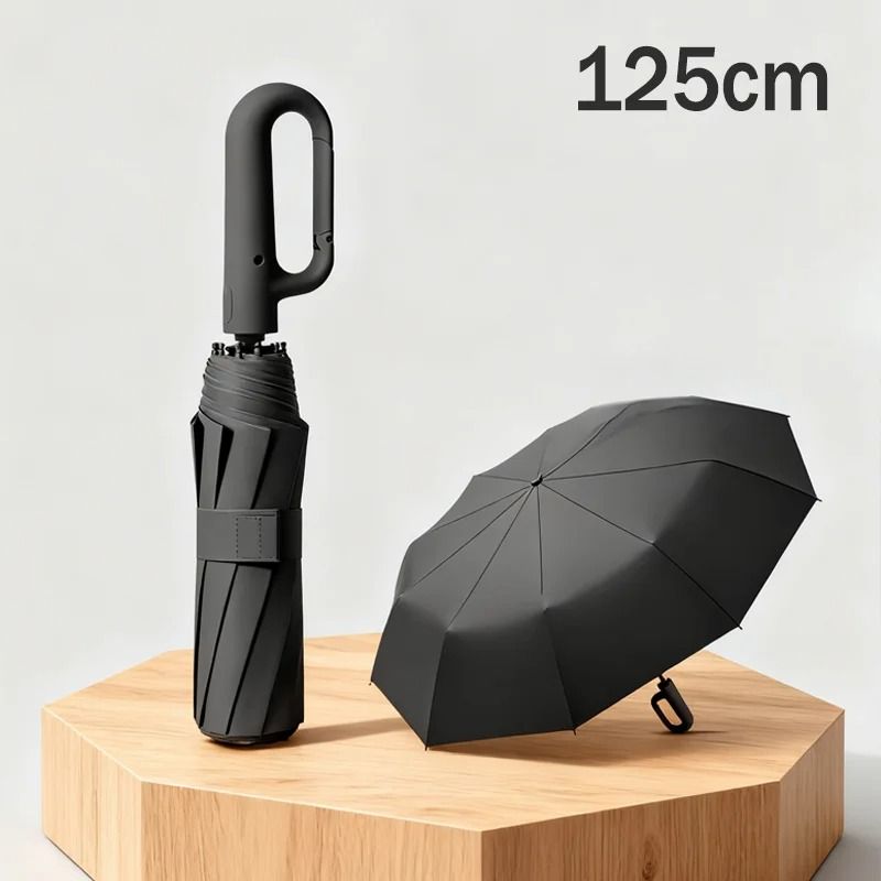 Automatic Large Windproof Double Umbrella With UV Protection And Hook Handle 1