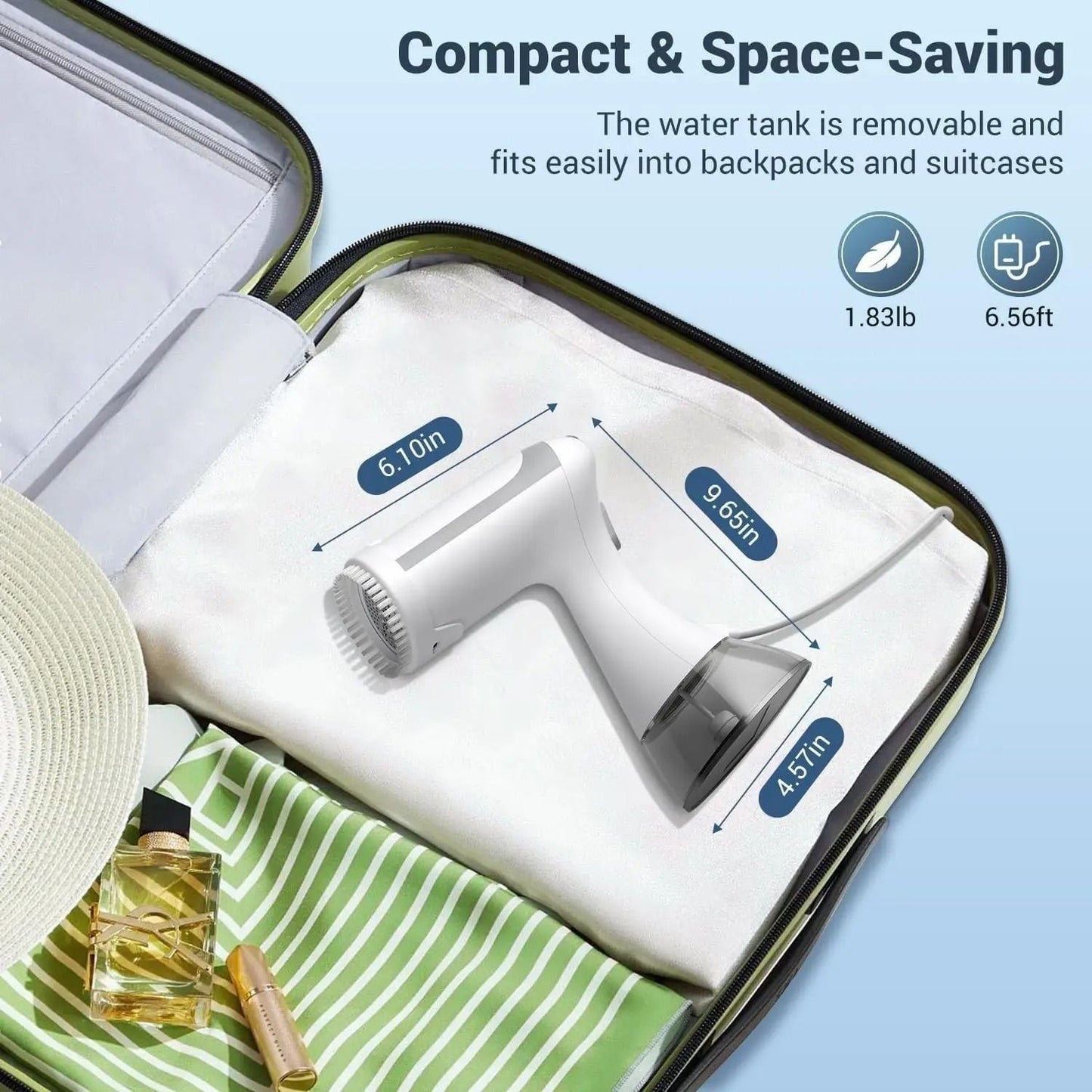 Handheld Garment Steamer 1500W Portable Steam Iron For Clothes With 350ml Tank 3