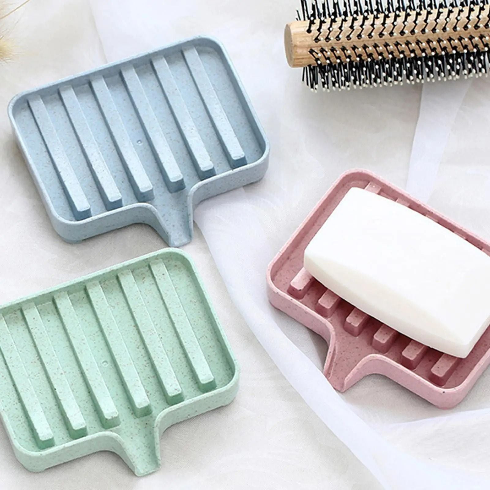 Soap Dish with Drain Multipurpose Bathroom Tray for Shower and Kitchen Storage