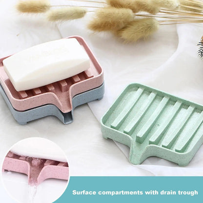 Soap Dish With Drain Multipurpose Bathroom Tray For Shower And Kitchen Storage 5