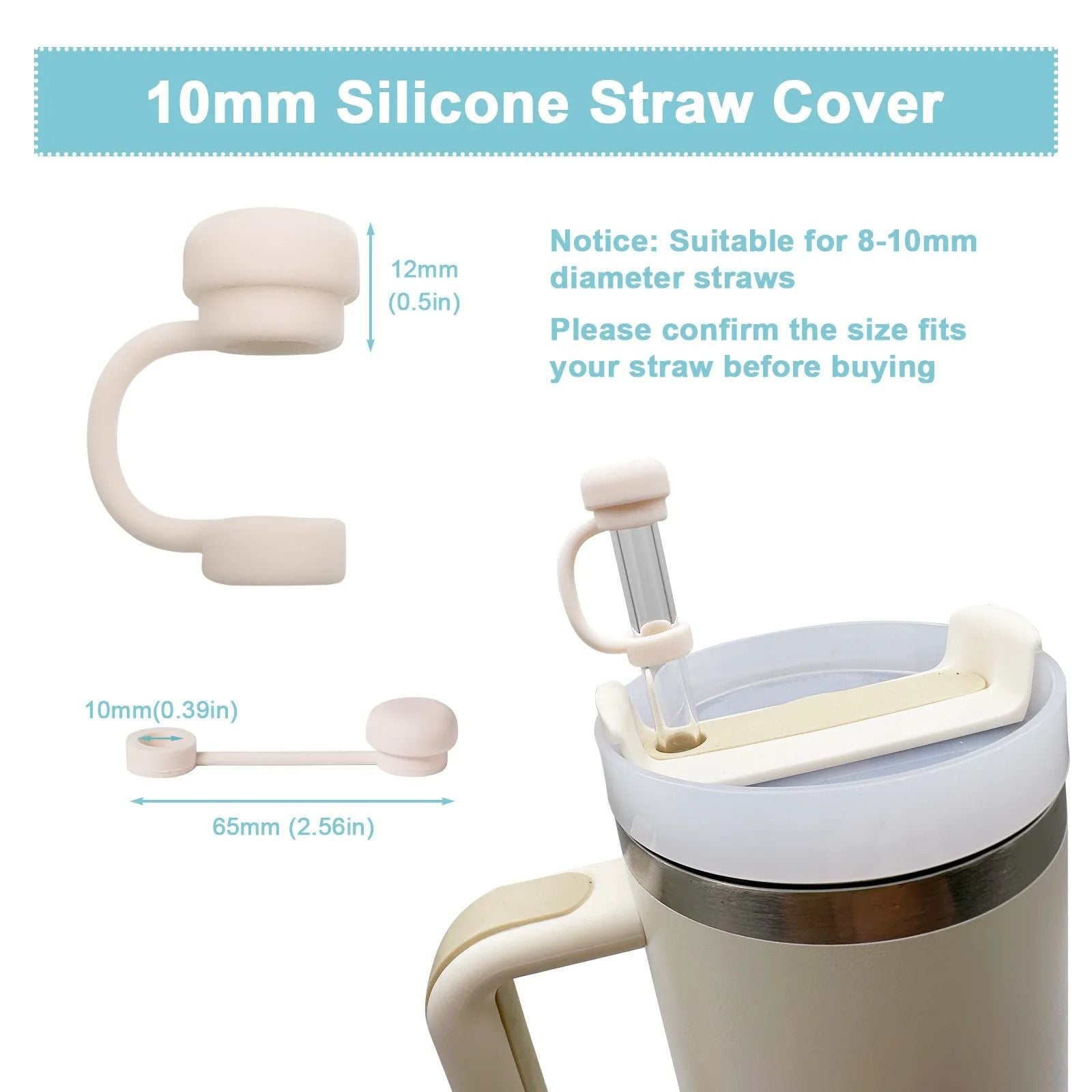 Great Cup Accessory Straw Cover Cap Cup Spill Stopper Silicone Tumblers Straw Topper Reusable Leak  1