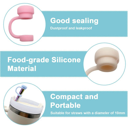 Great Cup Accessory Straw Cover Cap Cup Spill Stopper Silicone Tumblers Straw Topper Reusable Leak  2