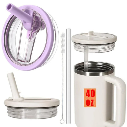 Tumbler Lid Replacement with Flip Straw Leak Proof Spill Proof Cup Cover for 40oz Tumblers