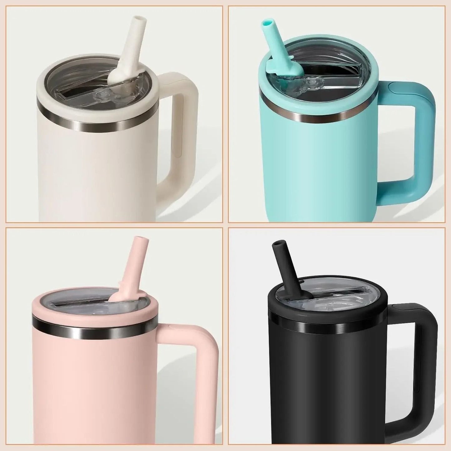 Tumbler Lid Replacement With Flip Straw Leak Proof Spill Proof Cup Cover For 40oz Tumblers 5