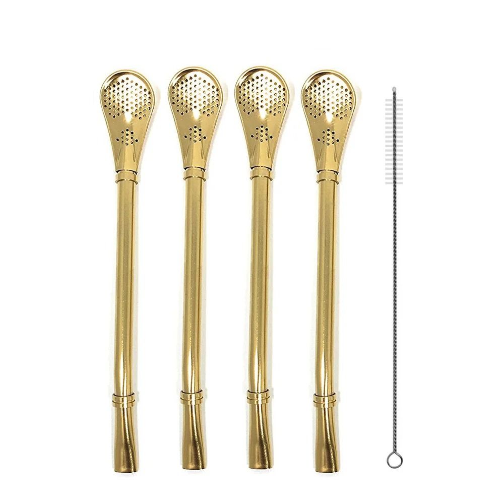 Reusable Stainless Steel Yerba Mate Straw Filter Set With Cleaning Brush 9