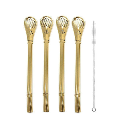 Reusable Stainless Steel Yerba Mate Straw Filter Set With Cleaning Brush 9