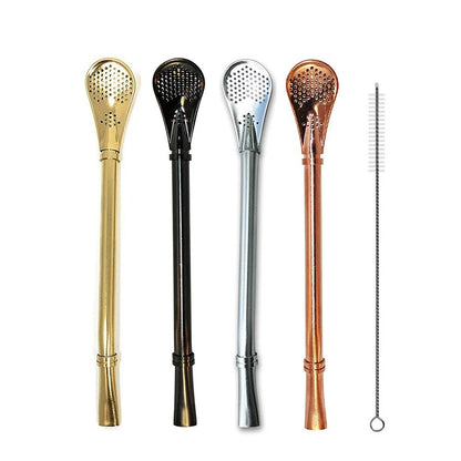 Reusable Stainless Steel Yerba Mate Straw Filter Set With Cleaning Brush 10