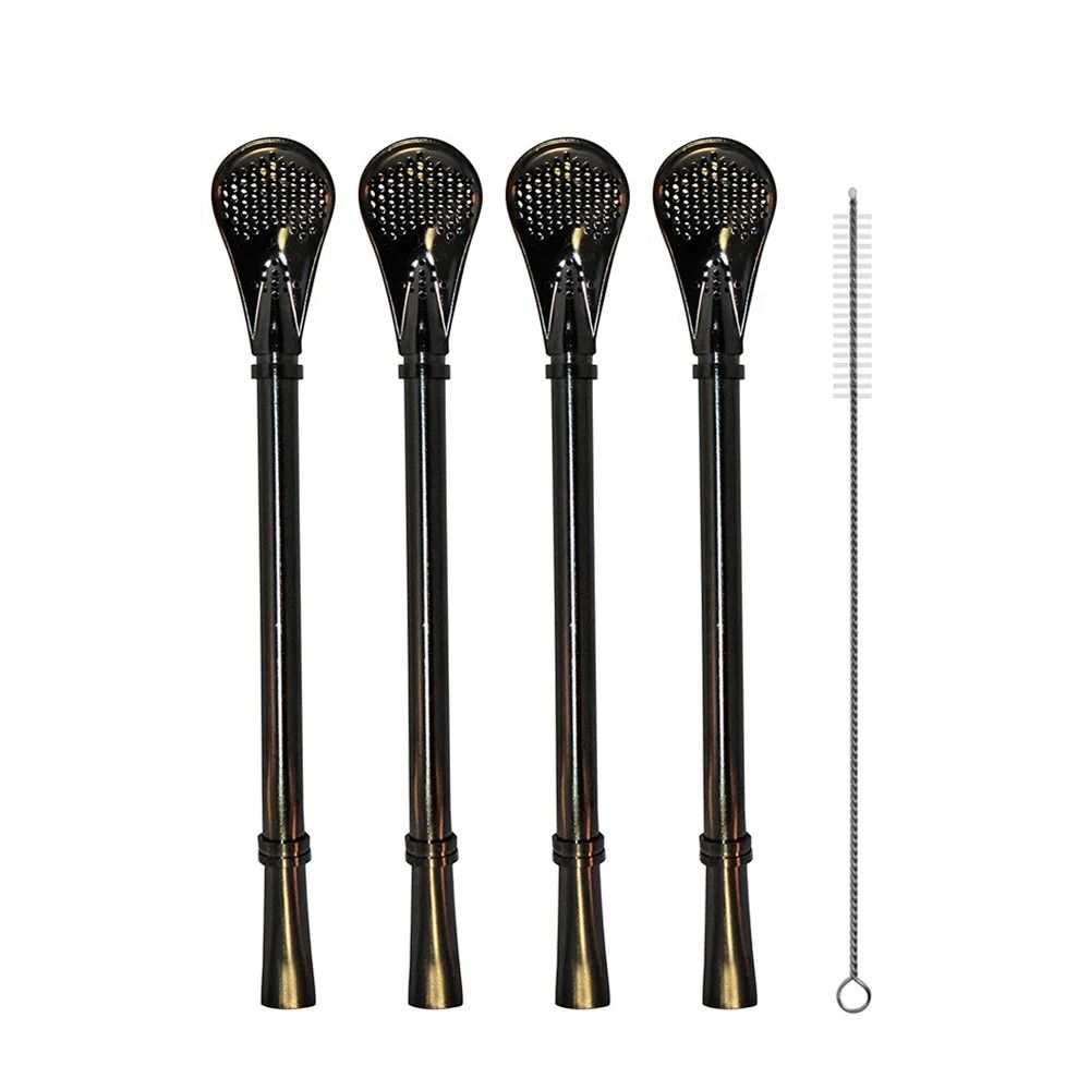 Reusable Stainless Steel Yerba Mate Straw Filter Set With Cleaning Brush 8