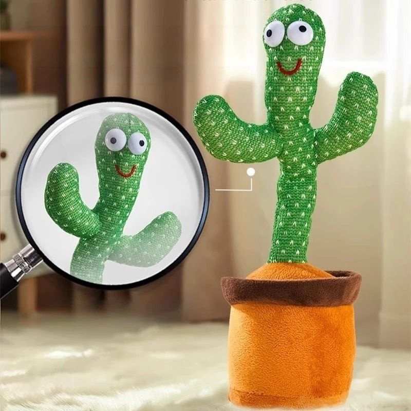 Interactive Dancing Cactus Plush LED Voice Replay Toy